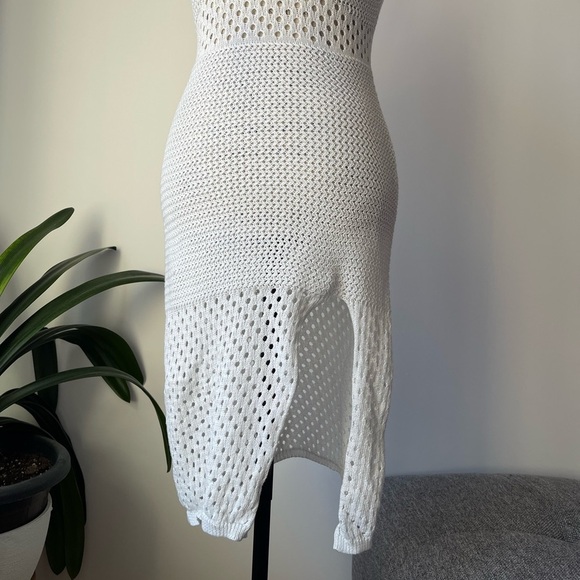 White cami cover up midi dress with slit front - Picture 5 of 6